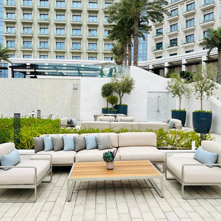 Luxury Outdoor Furniture for all areas supplied from Bivaq. Project Developed by NextSpace. Luxury outdoor furniture in Dubai. durable outdoor furniture. Garden furniture. Premium outdoor sunlounger. Hospitality outdoor furniture Dubai. durable hotel outdoor furniture dubai.