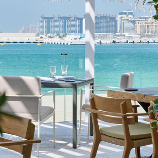 The Beach Bar & Grill by Mauro Colagreco at One & Only Royal Mirage. Luxury Outdoor Furniture supplied from DEDON and BIVAQ. Project Developed By NextSpace.