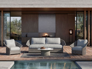 The Collare collection, designed by Toan Nguyen, is inspired by nature and blends seamlessly into any contemporary outdoor setting. Elegantly designed with ultimate comfort in mind, Collare is constructed of powder coated aluminum and all weather rope.