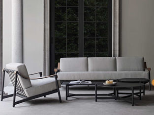 The Hudson collection by Ramon Esteve highlights an unexpected outdoor combination. Luxurious faux all weather leather, italian strapping and contoured aluminum creates a masculine and sophisticated collection.