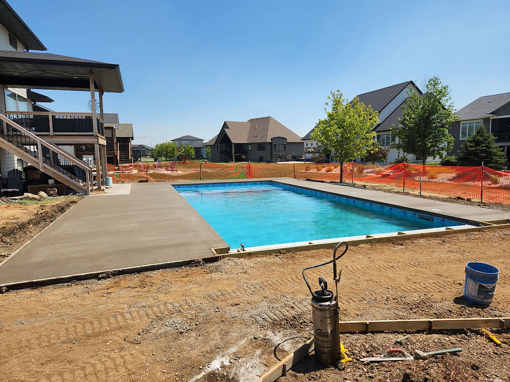 prep work for concrete around swimming pool