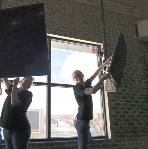 cleaning crew at work