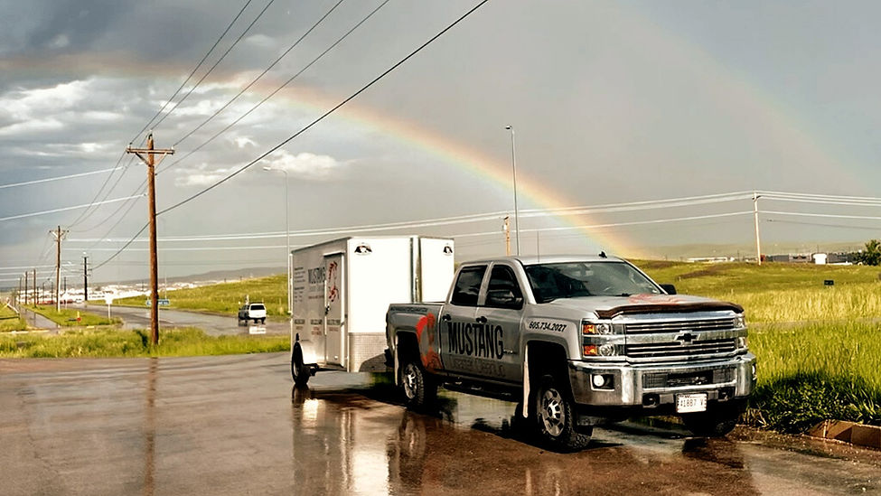 rainbow over one of our water damage crews in rapid city