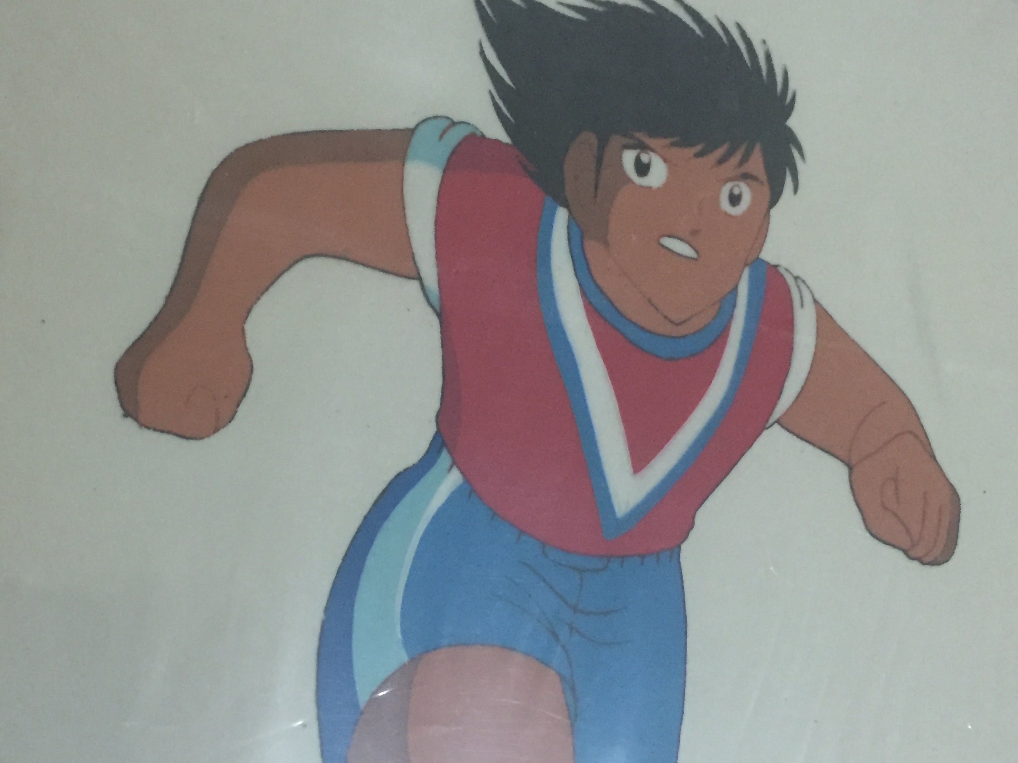 Original Vertical Anime Cel from Captain Tsubasa featuring Takeshi Sawada