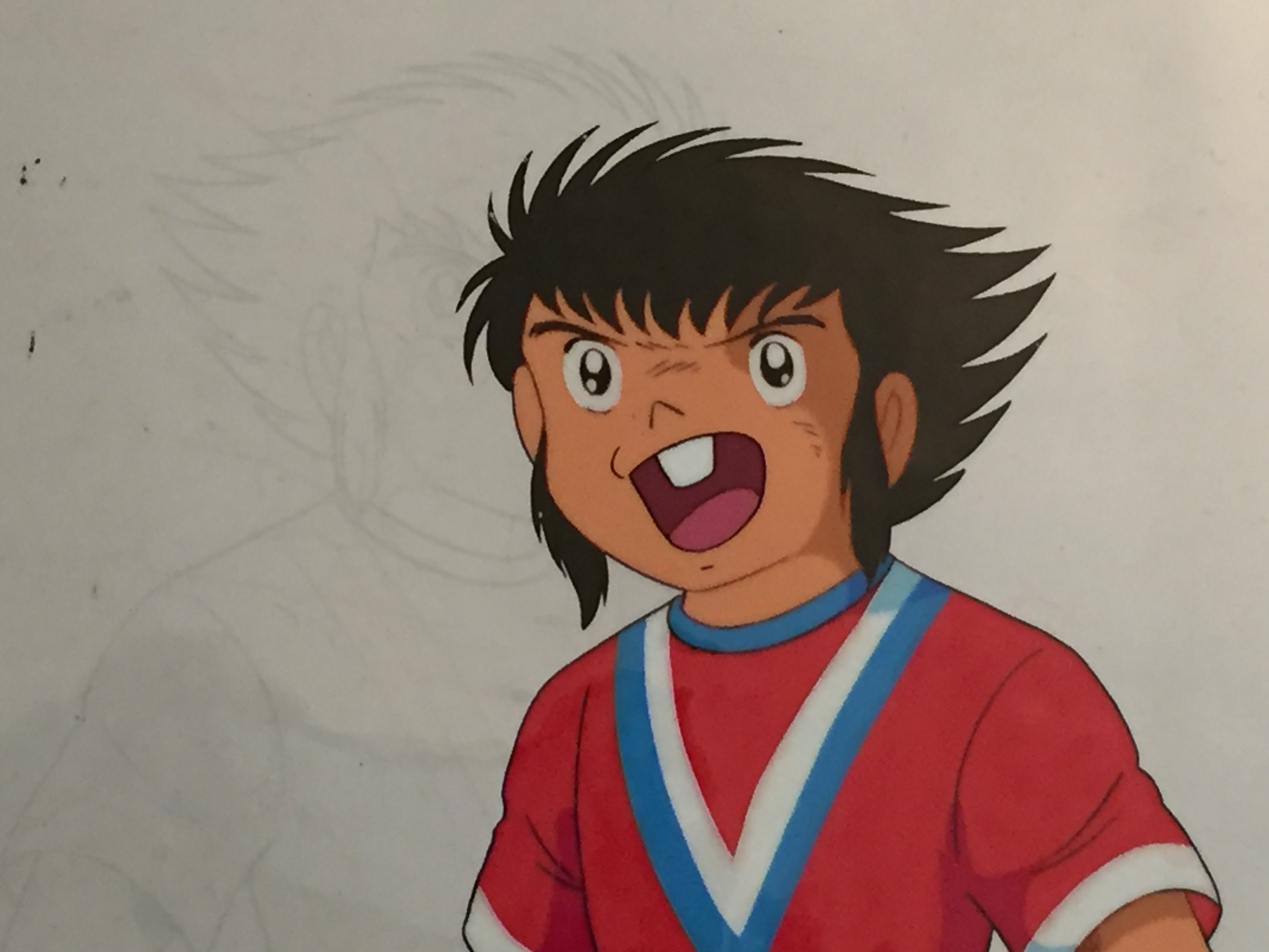 Original Anime Cel from Captain Tsubasa featuring a Tachibana Twin