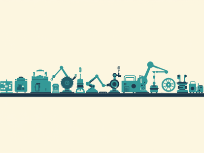 L'usine de contenu IA : la machine au milieu, l'humain aux deux bouts