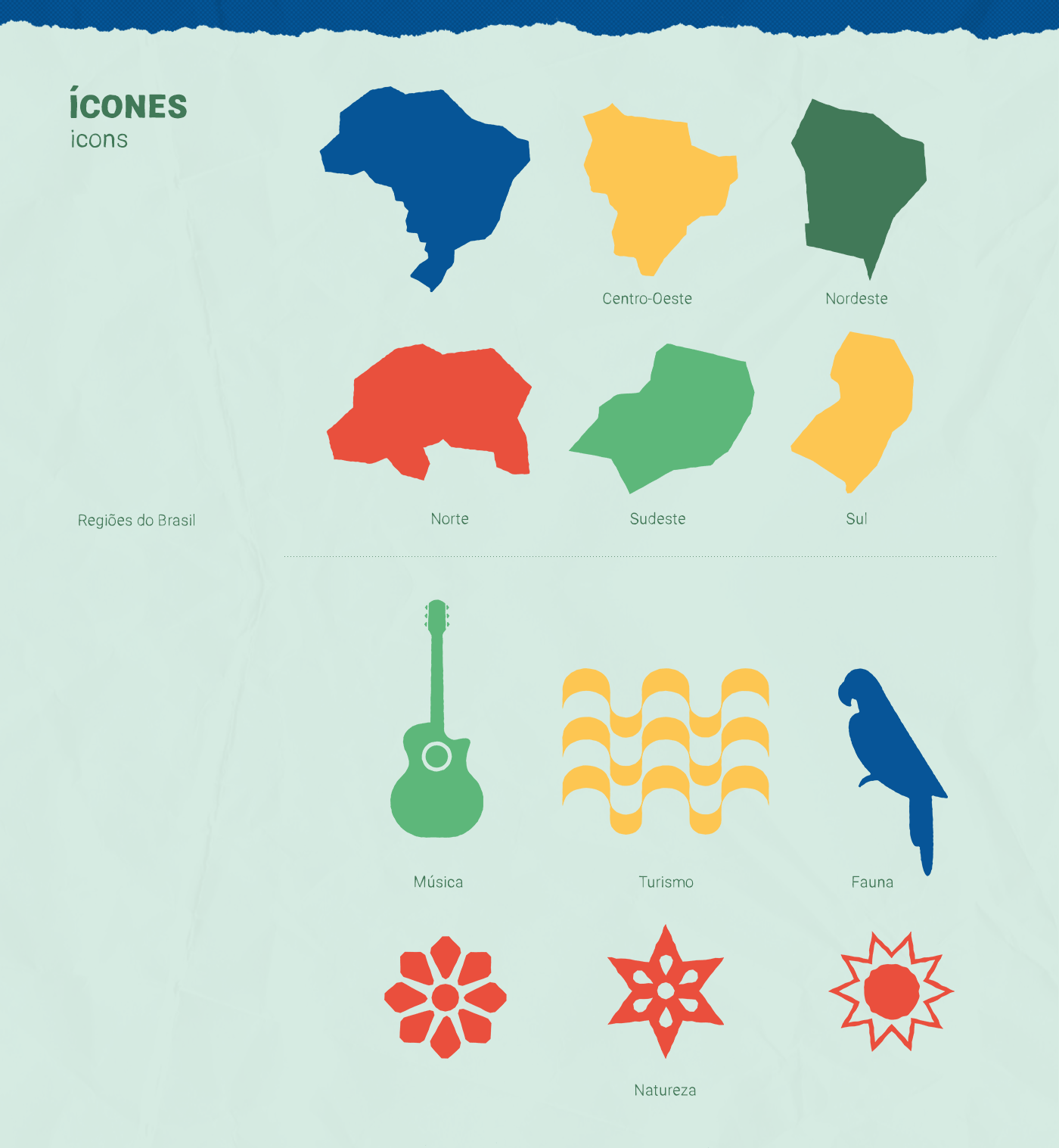 Ícones ilustrados brasileiros