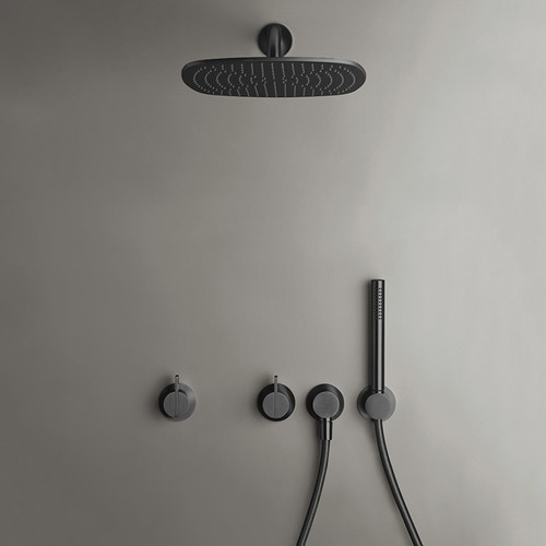 Cocoon PB SET22 Complete buildin rain shower set (Gunmetal Black