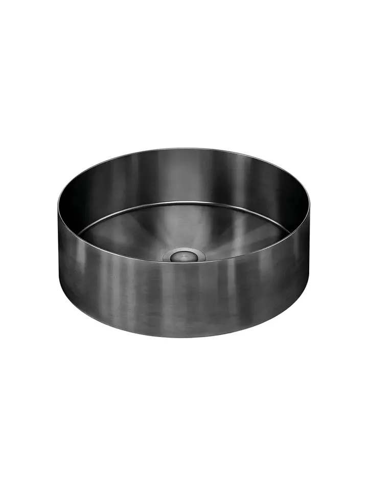 Meir Lavello Round Steel Bathroom Basin (PVD Shadow)
