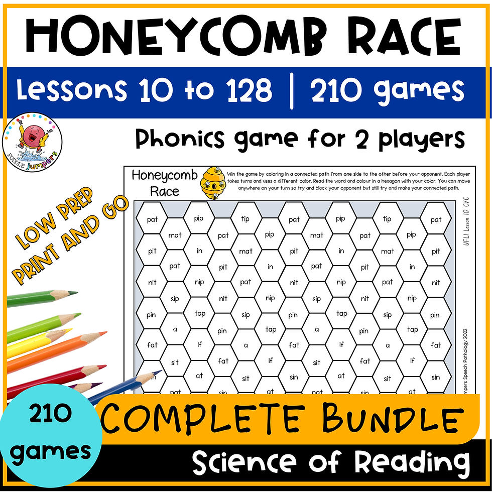 UFLI Phonics Game Honeycomb Race