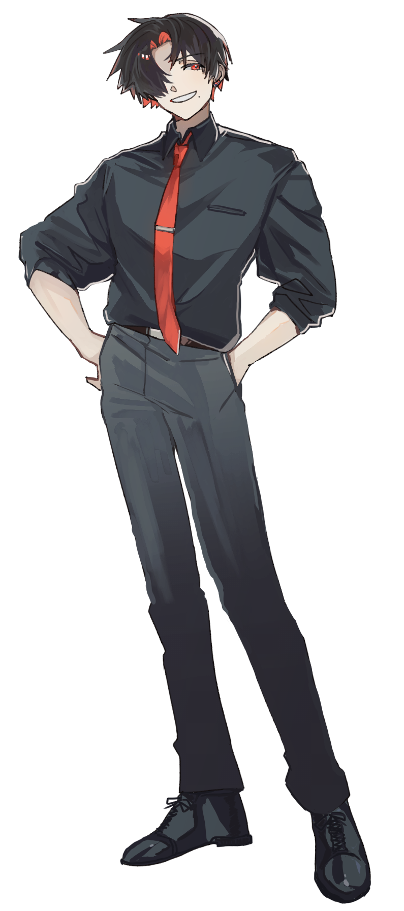 黒メカクレ