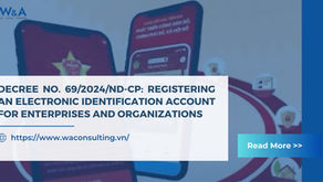 DECREE NO. 69/2024/ND-CP: REGISTERING AN ELECTRONIC IDENTIFICATION ACCOUNT FOR ENTERPRISES AND ORGANIZATIONS.