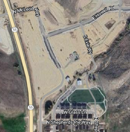Aerial map of the location of the howell station event center