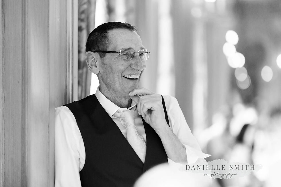 wedding guests laughing