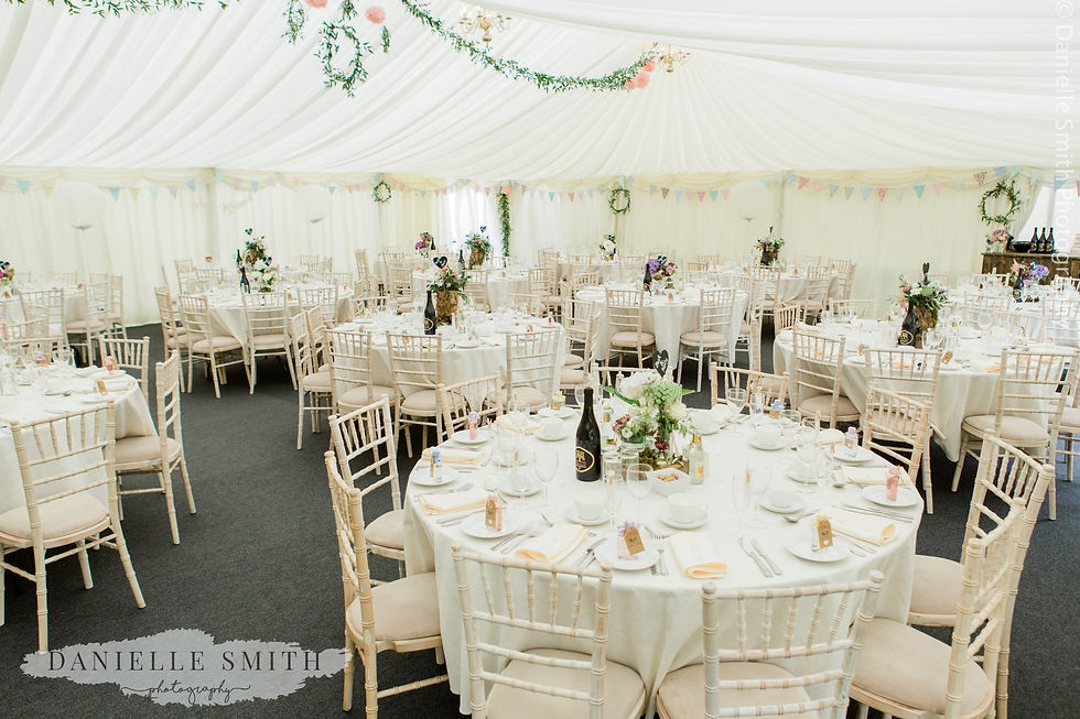 wedding reception marquee tables