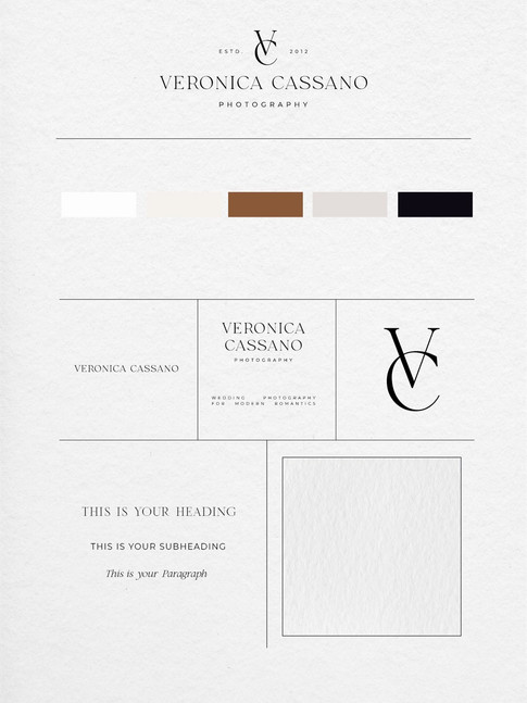 Veronica Cassano Photography Semi Custom Luxury Brand Kit by Studio Blanche Brand Board
