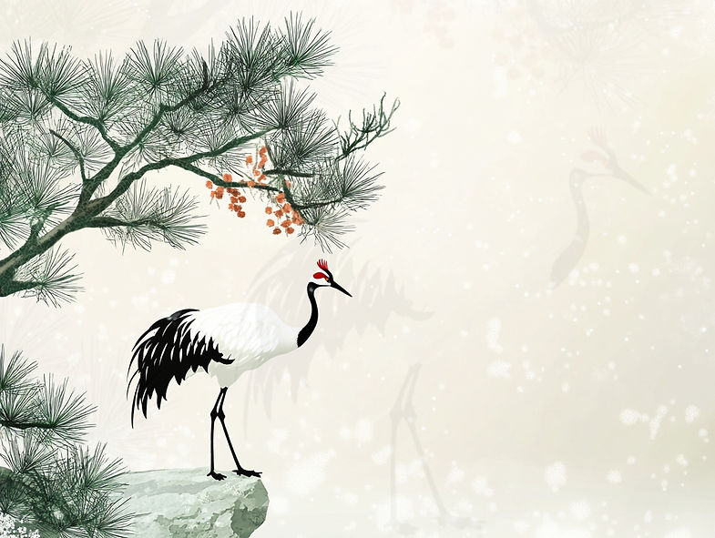 u4312993443_A_cute_background_with_a_pine_tree_and_a_crane_--_e0f4d2b4-4be3-418d-8a43-273a