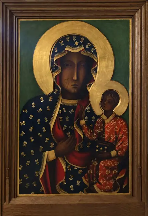 Matka Boska Częstochowska kopia obrazu kościoła św. Andrzeja Boboli w Kaczorach 140 x 100 cm