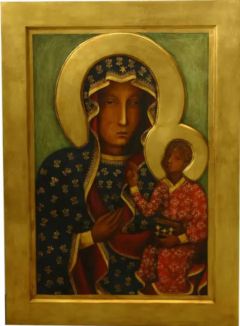 Kopia obrazu Matki Boskiej Częstochowskiej w formacie 40 x 55 cm.