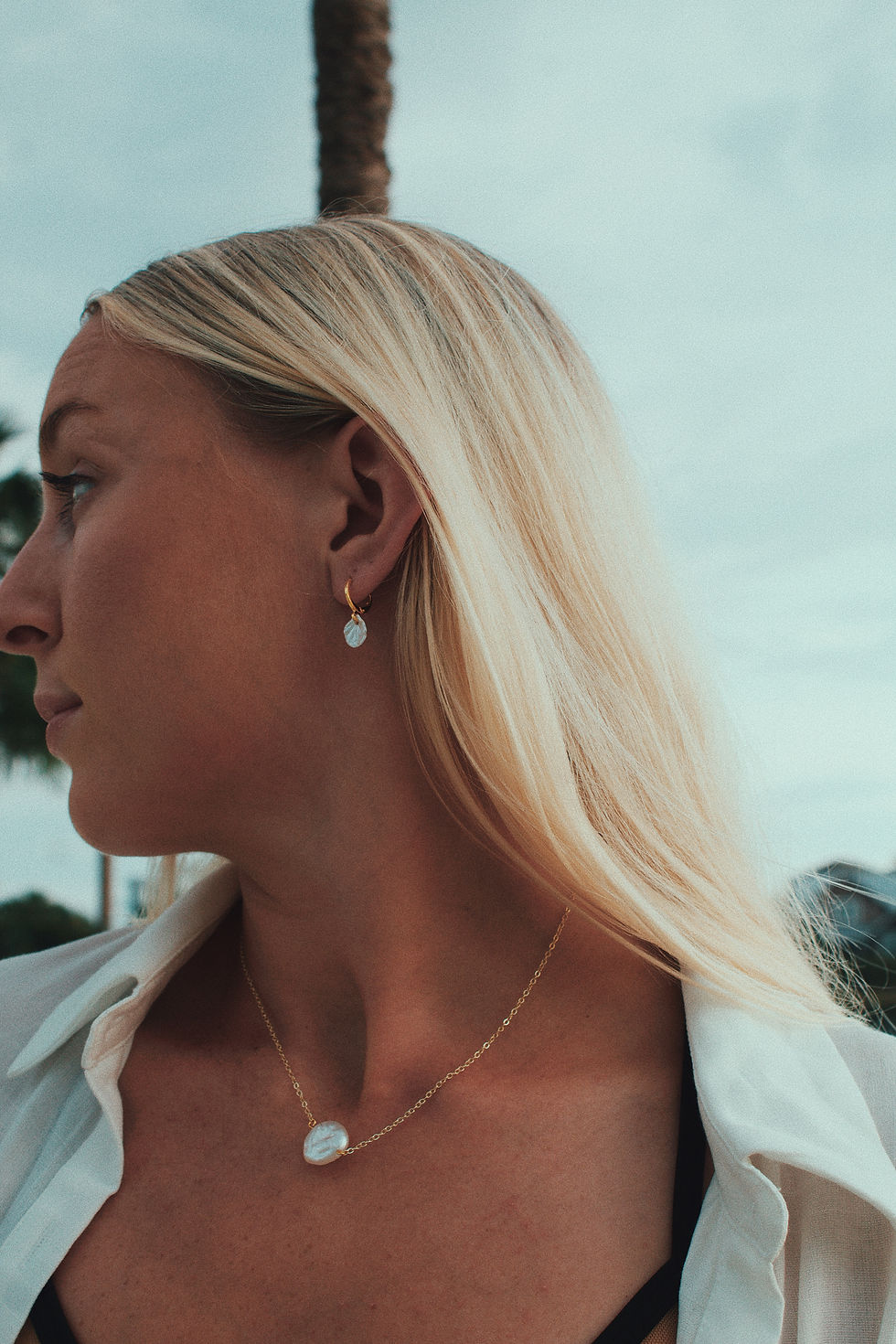 Thumbnail: White shell earrings