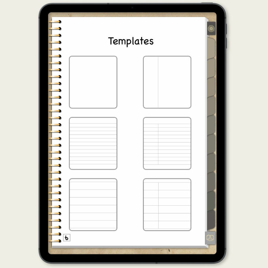 Caderno Digital Fantasy Blue - 10 Abas - 6 Templates - templates