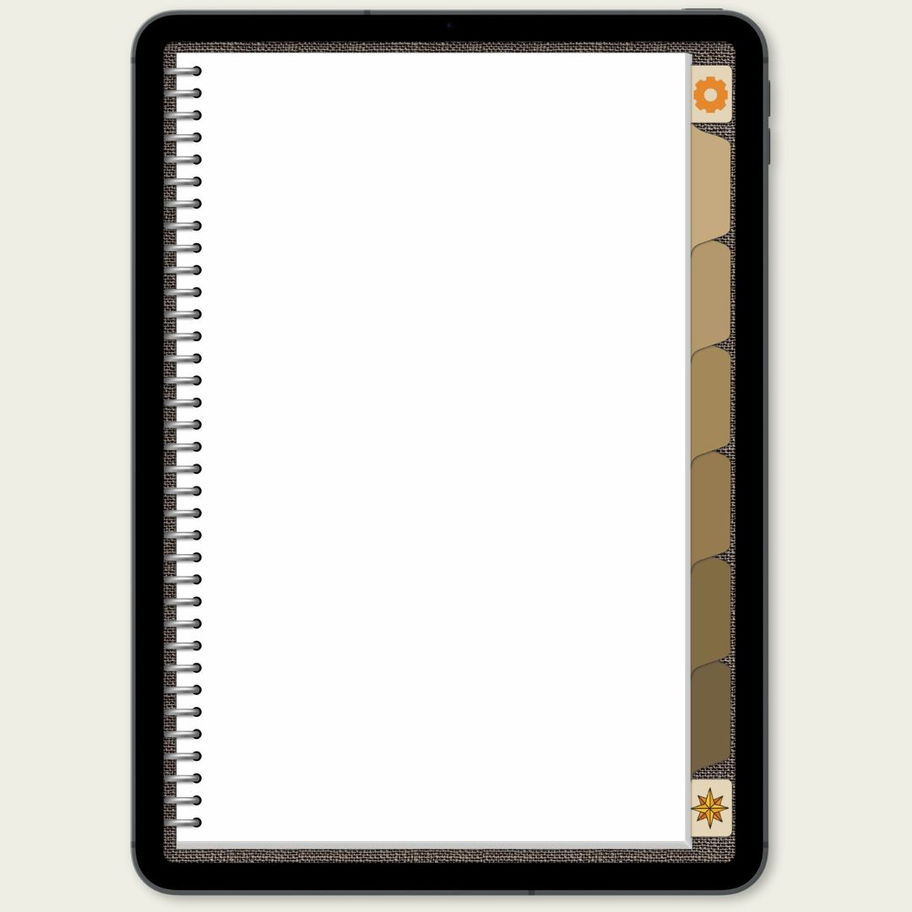 Caderno Digital Forged Iron - 6 Abas - 6 Templates - branco