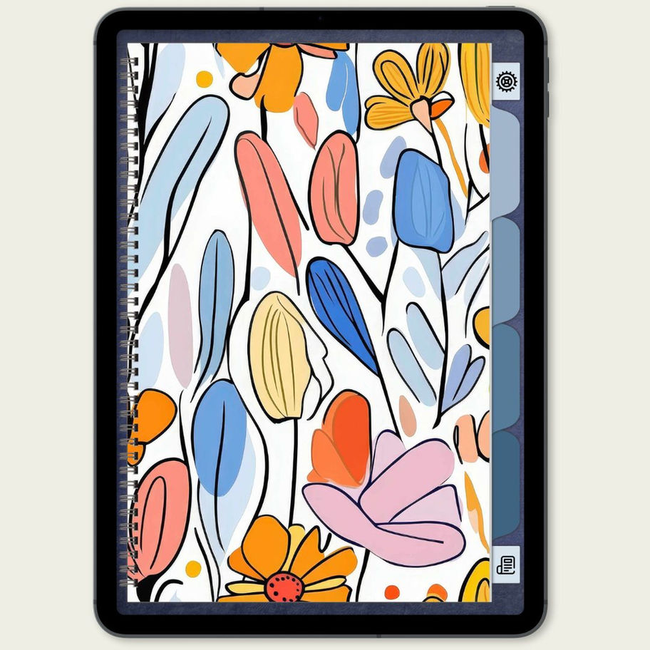 Abstract floral - Caderno 4 Abas - aba 1