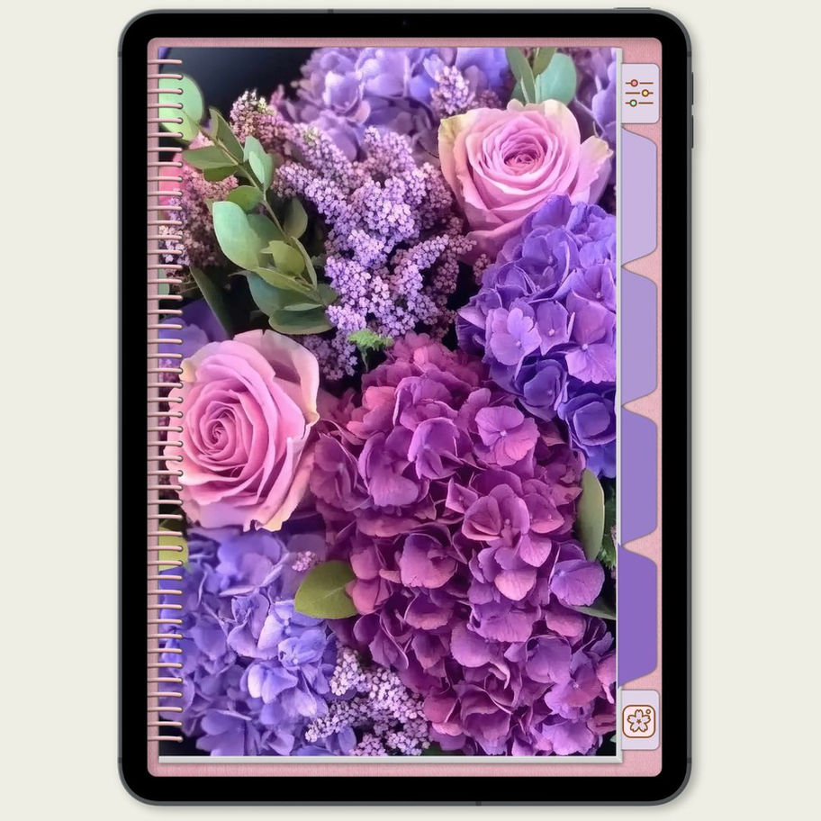 Caderno Digital Beautiful Hydrangea - 4 Abas - 6 Templates - aba4