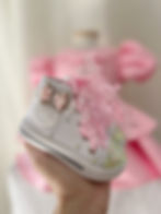 Tênis-Infantil-botinha-personalizado-Minnie-com-Pérolas-Strass – Princesa-Luxo
