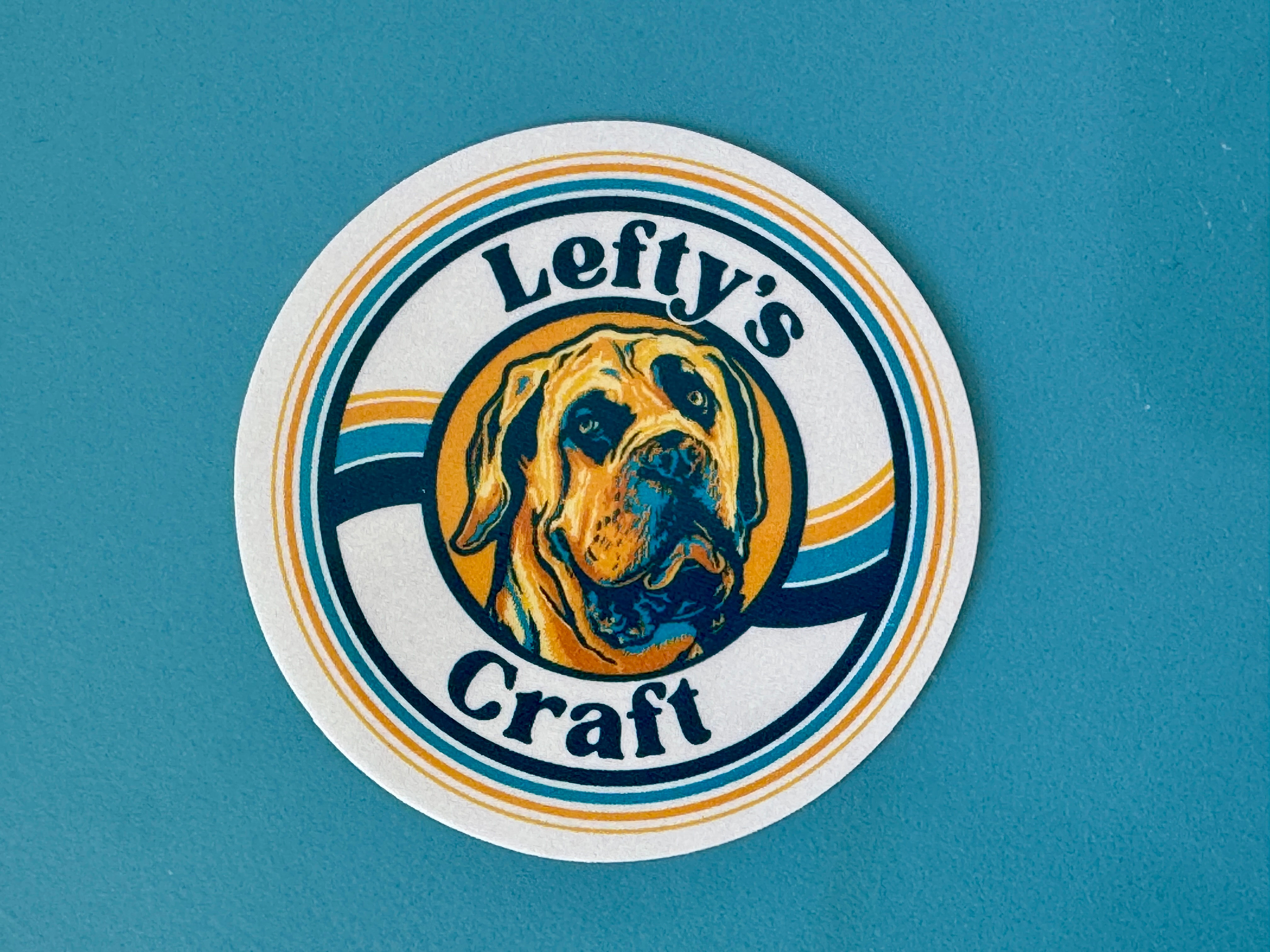 Mascot Retro Stripes Circle Sticker