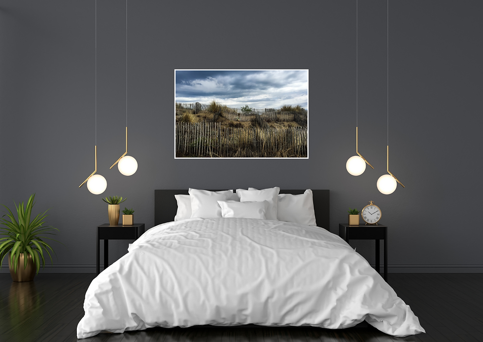 Miniaturbild: Dünenlandschaft in der Camargue mit stürmischem Hintergrund