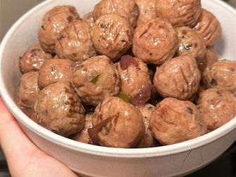 gluten free meatballs with a cranberry jalapeno glaze