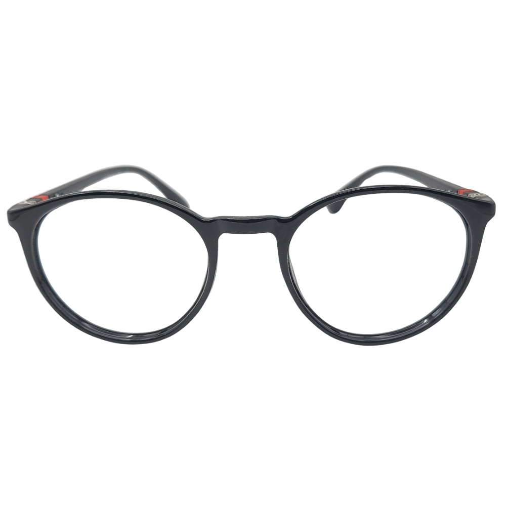 Black rounded rectangle eyeglasses front view