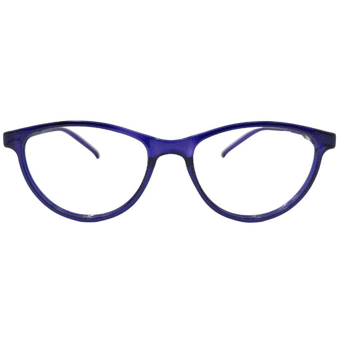 Royal blue cat eye eyeglasses front view for women