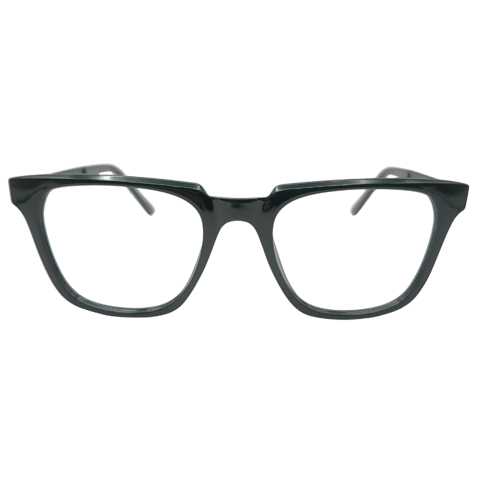 Transparent smokey grey classic eyeglasses front view