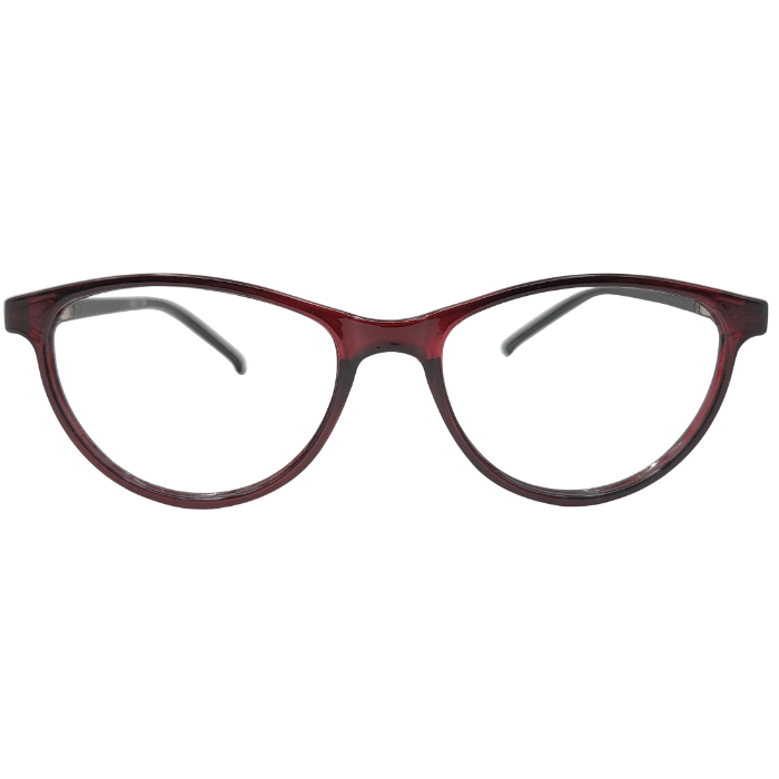 Wine red cat eye eyeglasses front view for women