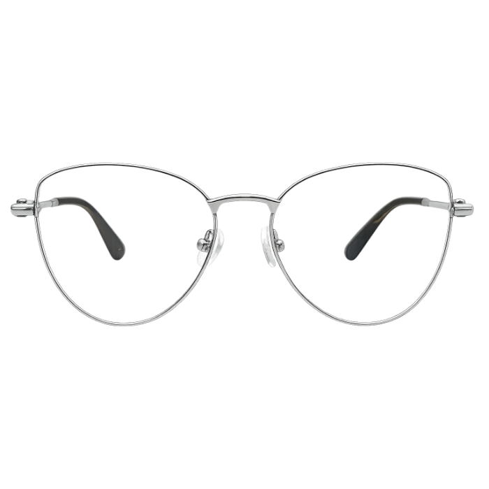 Front view of silver round eyeglasses