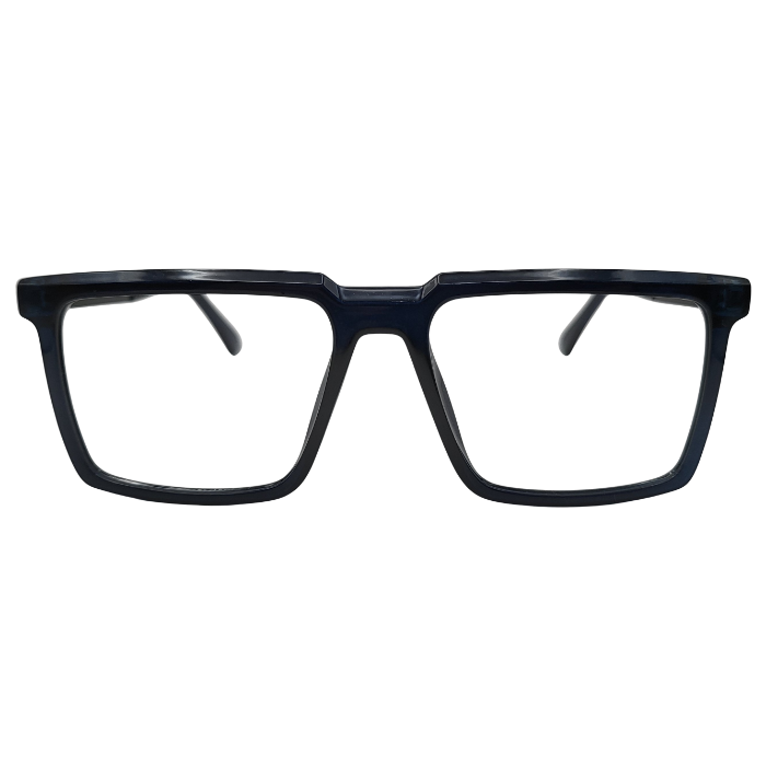 Midnight blue oversized square eyeglasses front view