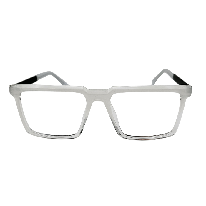 Crystal clear oversized square eyeglasses front view