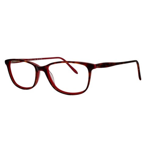 Maroon tortoise optical frame side view