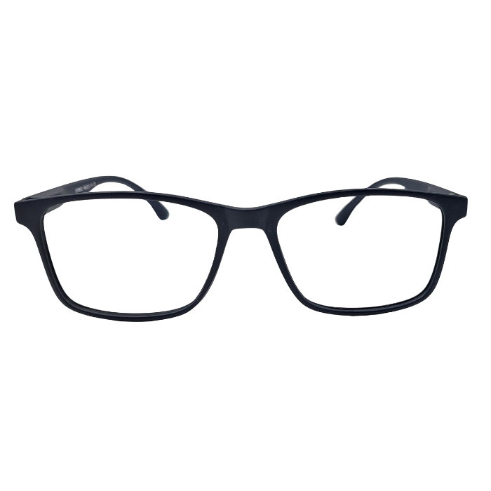 Matte navy rectangle eyeglasses front view
