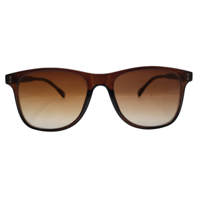 Brown gradient sunglasses with transparent brown frame front view