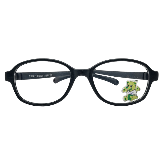 Kids flexible black eyeglasses frame front view
