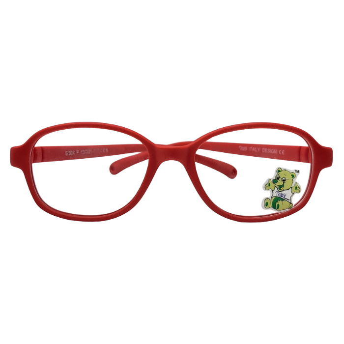 Kids flexible red eyeglasses frame front view