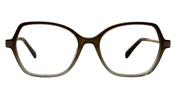 Brown transparent oversized eyeglasses front view