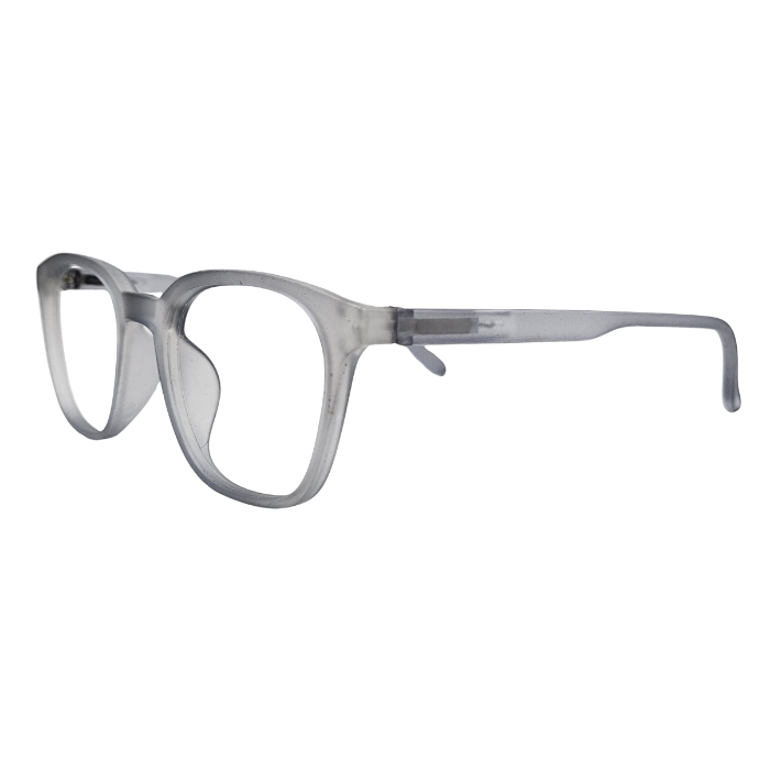 Transparent Grey Square Eyeglasses side view