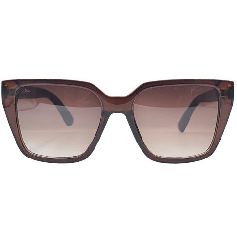Brown oversized square sunglasses with gradient lenses