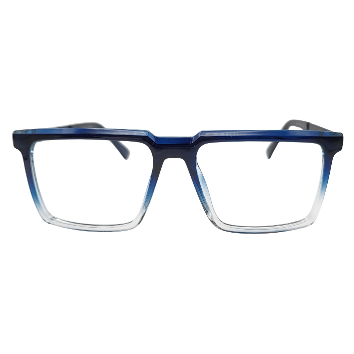 Blue gradient oversized square eyeglasses front view