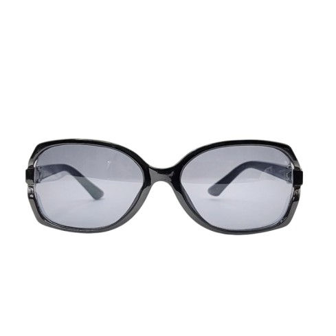 Black oversized sunglasses with grey lenses