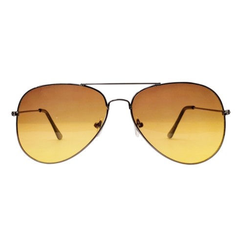 Aviator sunglasses with amber gradient lenses